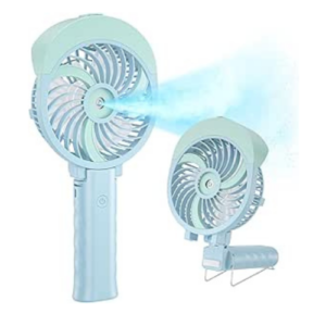 2-Handheld Fan Misting Rechargeable Battery Operated 3 Speeds