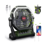 2- Withouse Camping Fan with LED Lights, 5-in-1 Portable Battery Fan