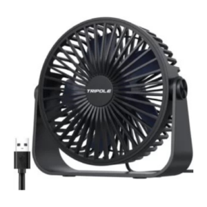 5- TriPole USB Desk Fan, 3 Speeds Adjustable Strong Wind Table Fan