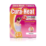 2- Cura-heat Period Pain 3 patches, 1 pack Portable and Lightweight. Up to 12 Hours pain relief