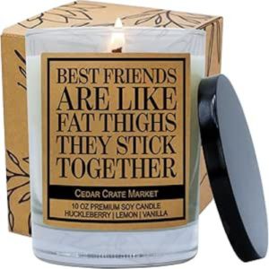 Best Friends are Like Fat Thighs They Stick Together, Kraft Label Scented Soy Candle