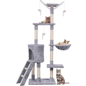 Cat Tree, 145cm Cat Scratch Posts Multi-Level Stable Cat