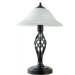 MiniSun Traditional Style Satin Black Barley Twist Table Lamp