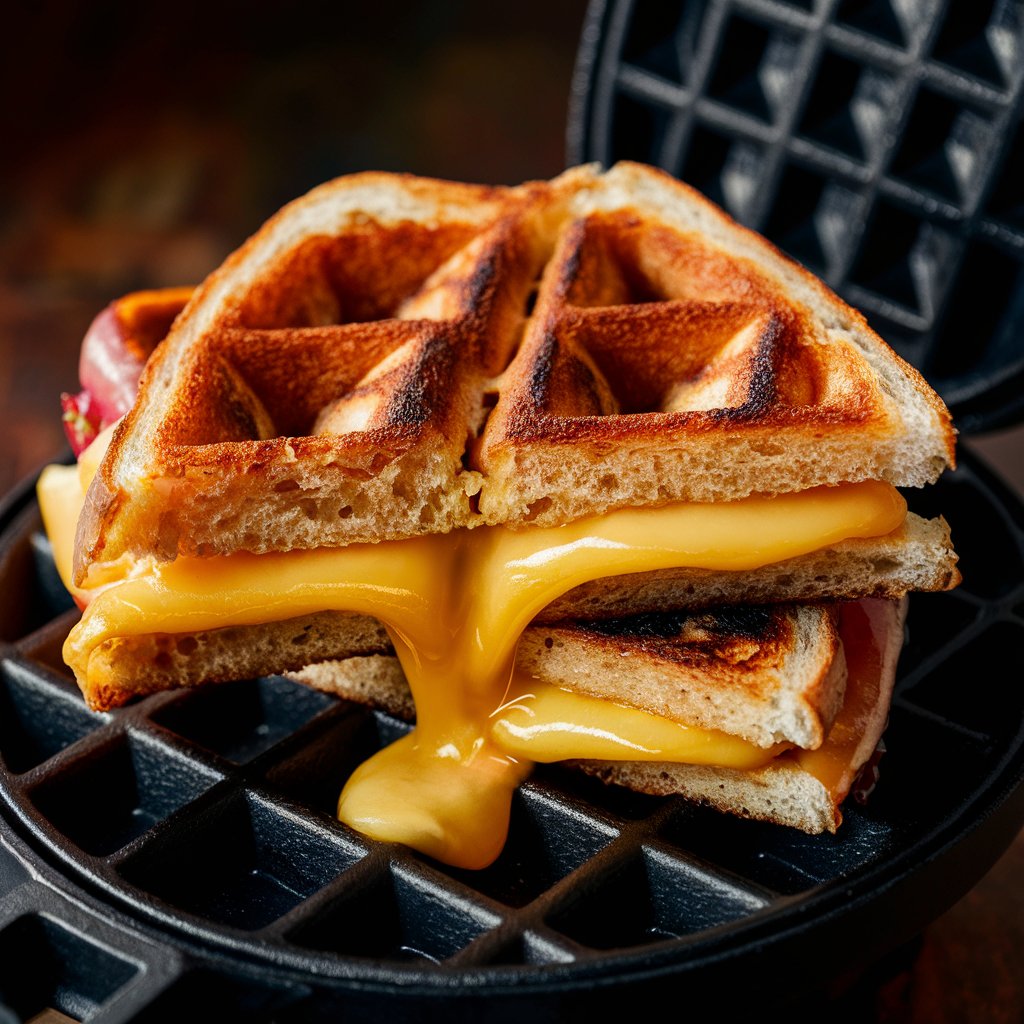 Waffle Iron Grilled Cheese